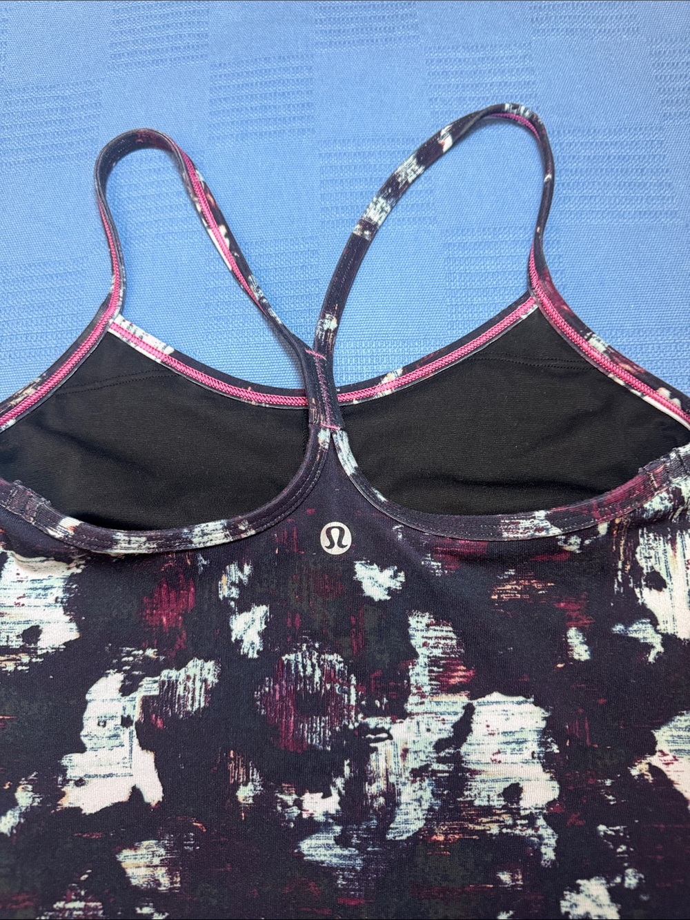 Lululemon Power Y Tank Paint Print Abstract Camo Size 2